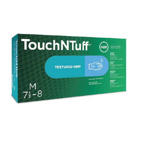 TouchNTuff® 92-670 Nitril-Einweghandschuhe, puderfrei, blau, S